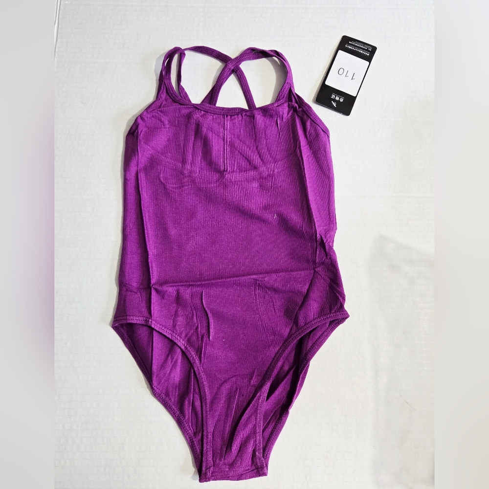 Purple Girls Leotard For Ballet Dance Double Strap Camisole Size 110